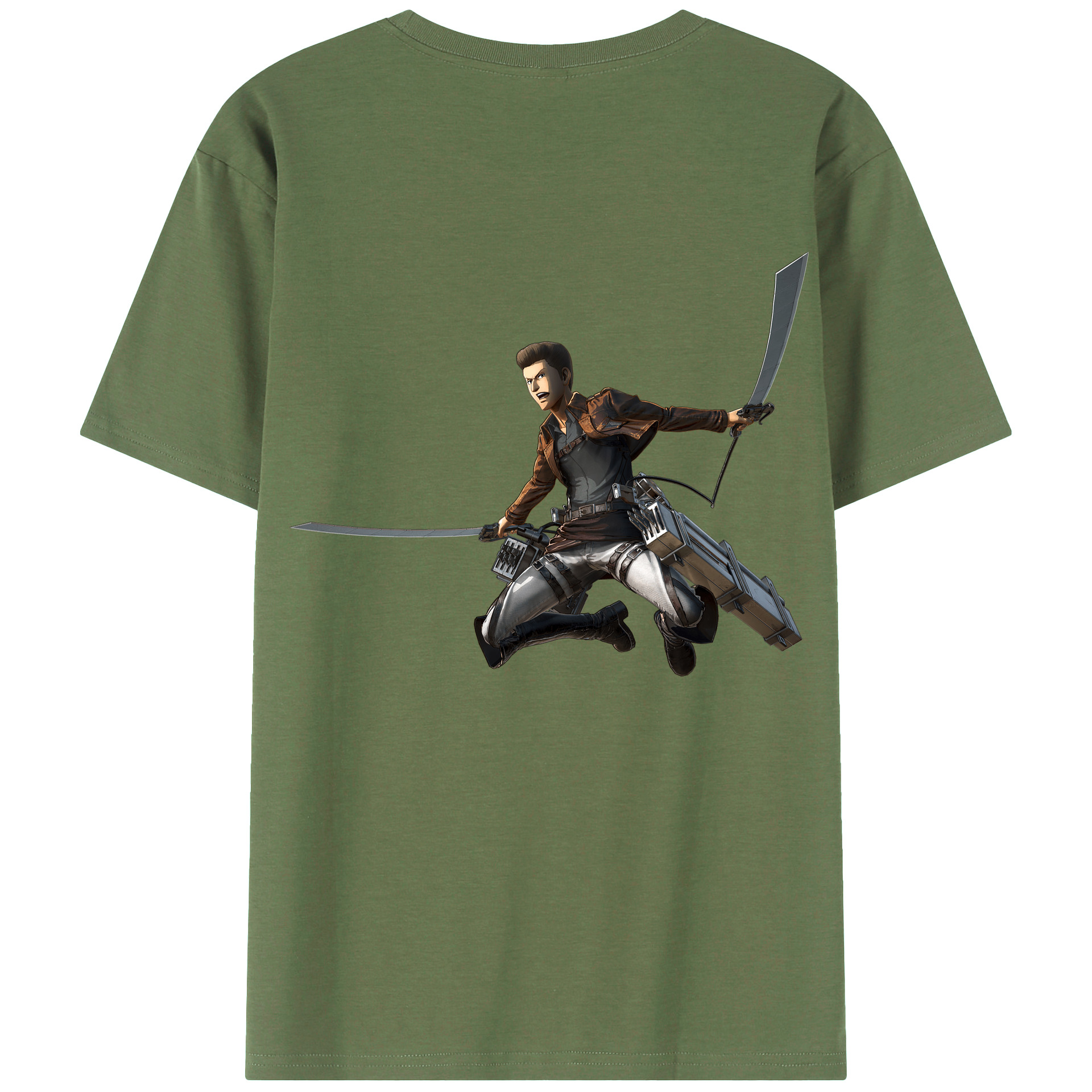 （画像用） 進撃の巨人 Attack on Titan 綿100％ メンズ半袖Tシャツ（バックプリント） 通気性